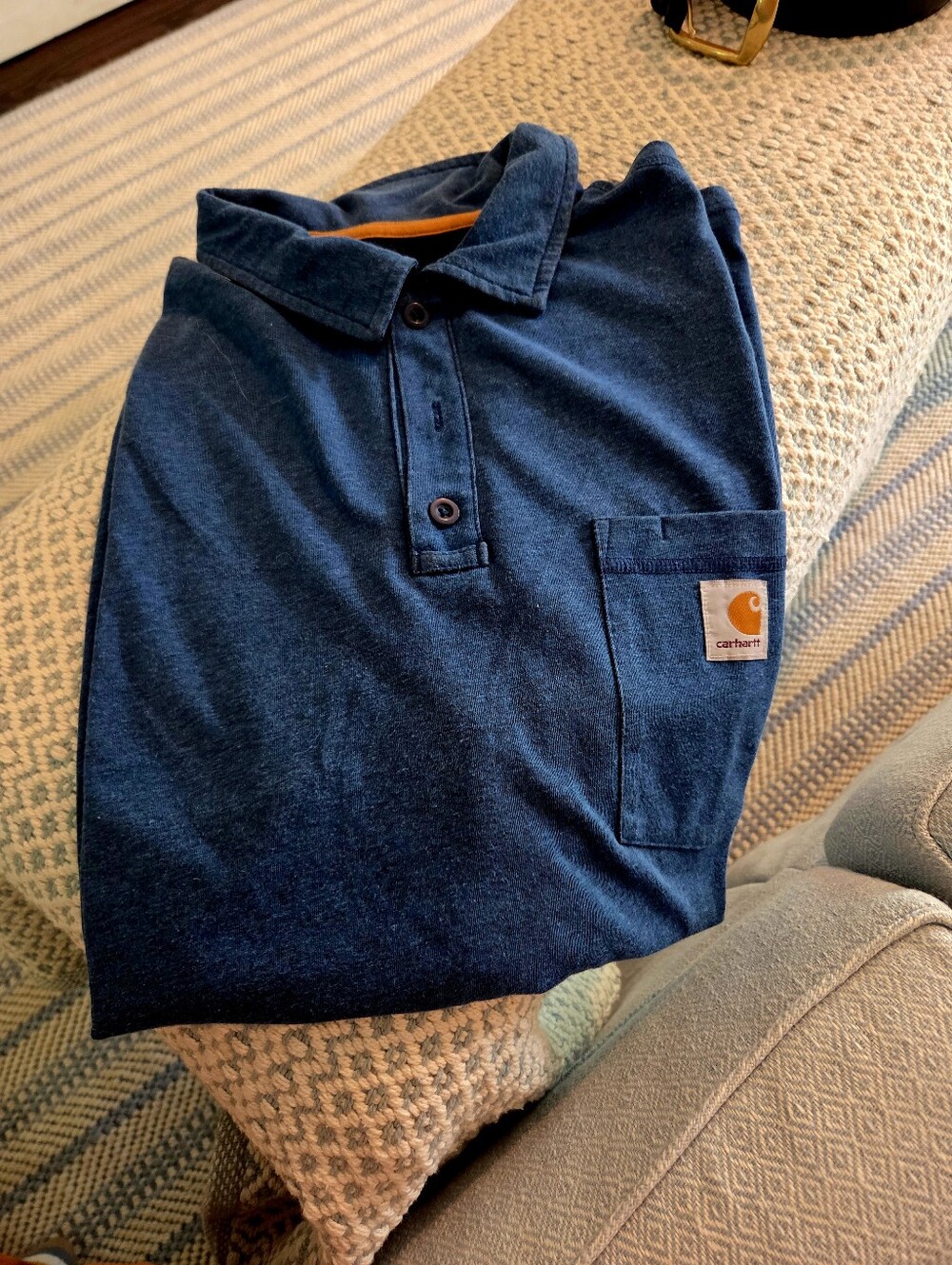 Carhartt Men's Dark Navy Polo Pocket Sweater